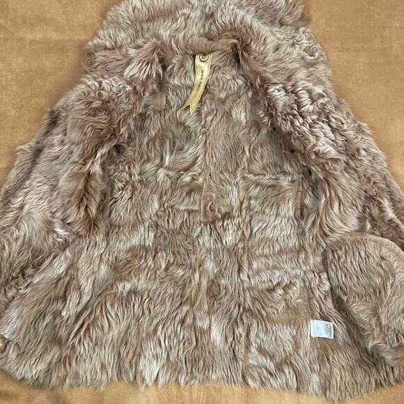 Genuine Shearling Sheepskin Patchwork Penny Lane Coat Sz 38 - Picture 9 of 16